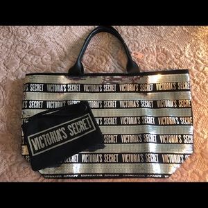 Victoria’s Secret Large Sequin Tote and Clutch